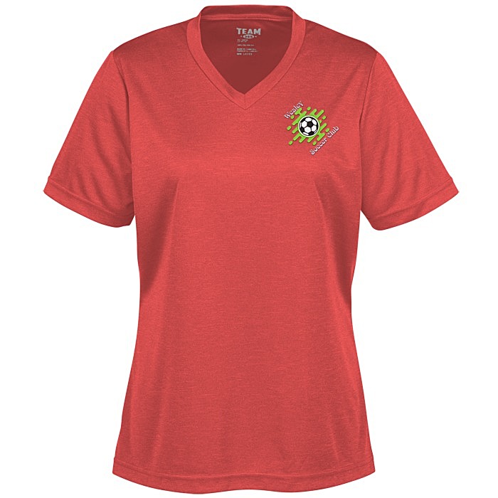 Custom Zone Performance Tee - Ladies' - Heathers - Embroidered