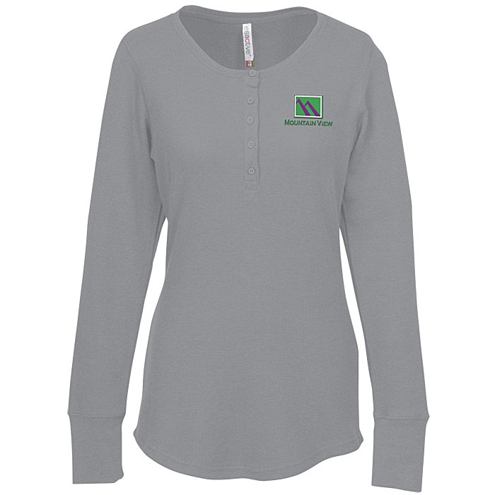 Custom ESActive Vintage Thermal Henley - Ladies'