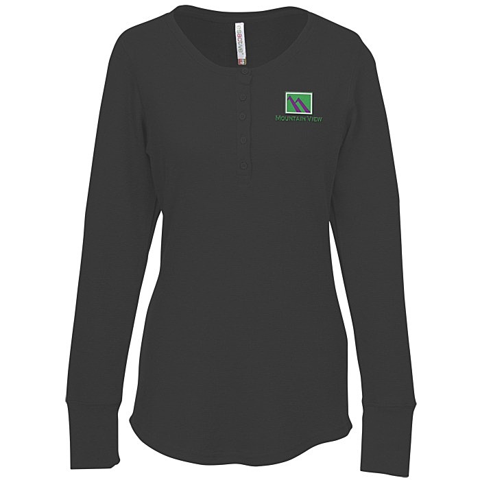 Custom ESActive Vintage Thermal Henley - Ladies'