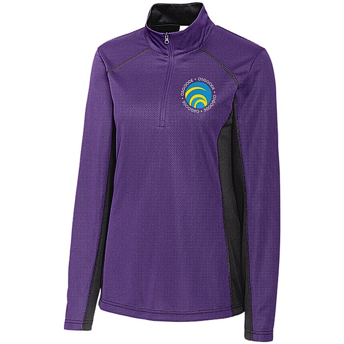 Custom Clique Ice Colourblock 1/2-Zip Pullover - Ladies'