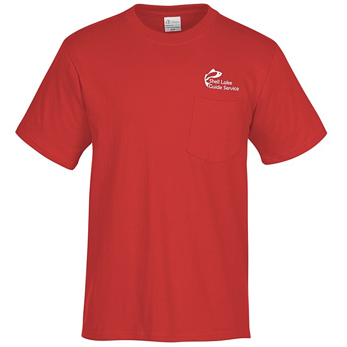 Custom Everyday Cotton Pocket T-Shirt - Men's - Colours - Screen