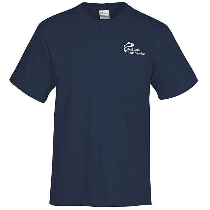 Custom Everyday Cotton Pocket T-Shirt - Men's - Colours - Screen