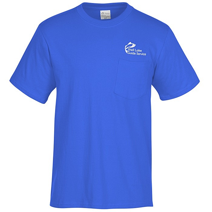 Custom Everyday Cotton Pocket T-Shirt - Men's - Colours - Screen