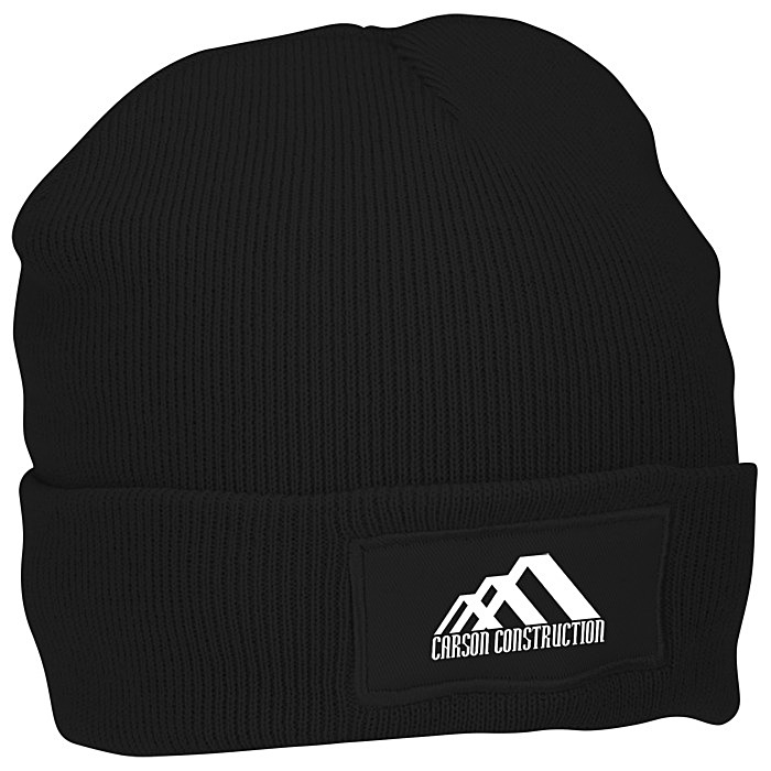 Custom Cuffed Knit Beanie with Patch