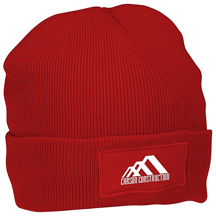 Custom Cuffed Knit Beanie with Patch