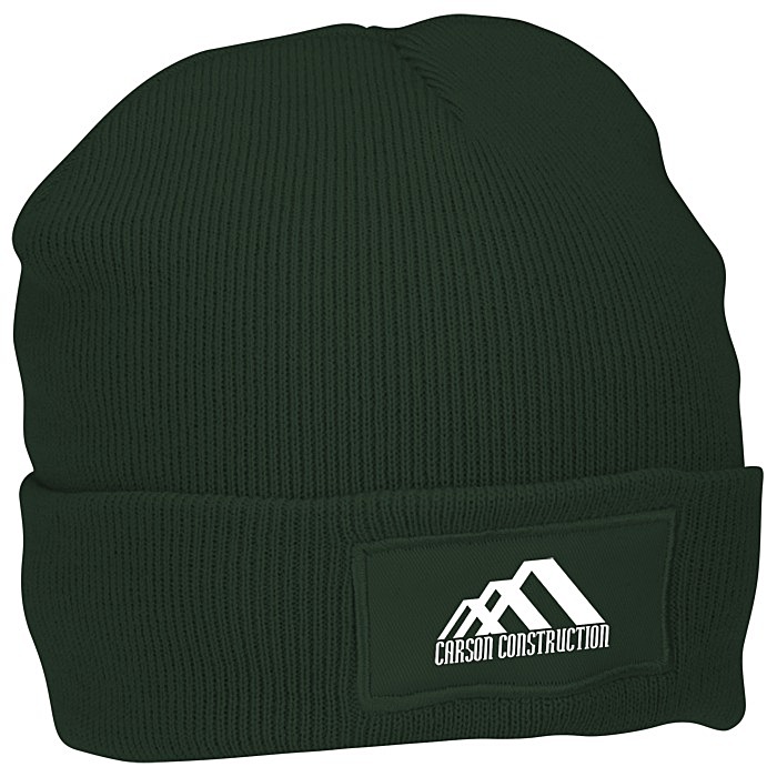 Custom Cuffed Knit Beanie with Patch