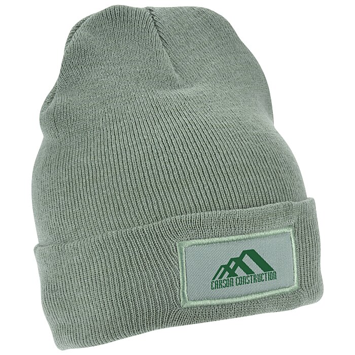 Custom Cuffed Knit Beanie with Patch