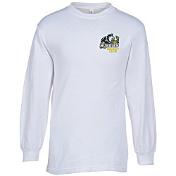 Custom American Apparel Classic Cotton LS T-Shirt - White - Embroidered