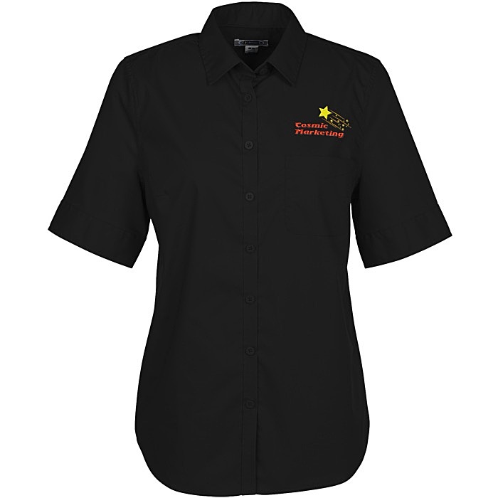 Custom Comfort Stretch Short Sleeve Poplin Shirt - Ladies'