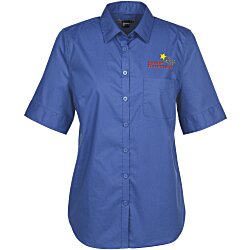Custom Comfort Stretch Short Sleeve Poplin Shirt - Ladies'
