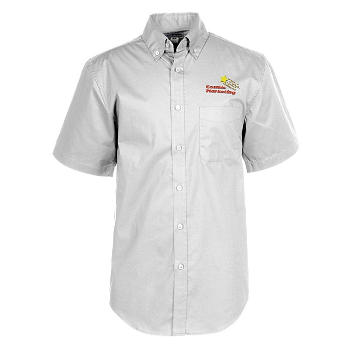 Custom Comfort Stretch Short Sleeve Poplin Shirt - Men's
