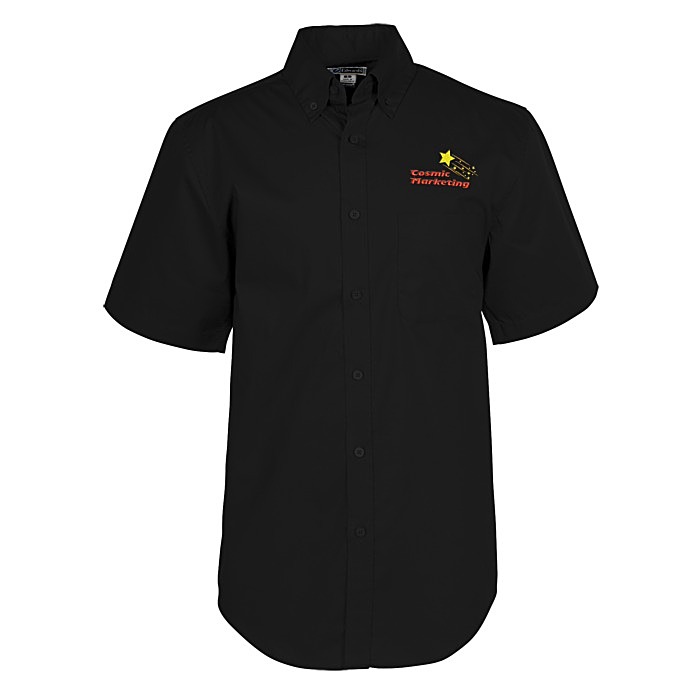 Custom Comfort Stretch Short Sleeve Poplin Shirt - Men's