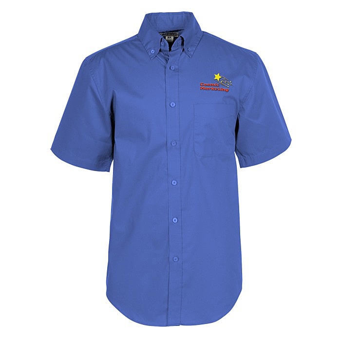 Custom Comfort Stretch Short Sleeve Poplin Shirt - Men's
