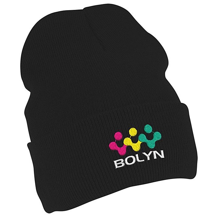 Custom Jersey Lined Knit Cuffed Beanie