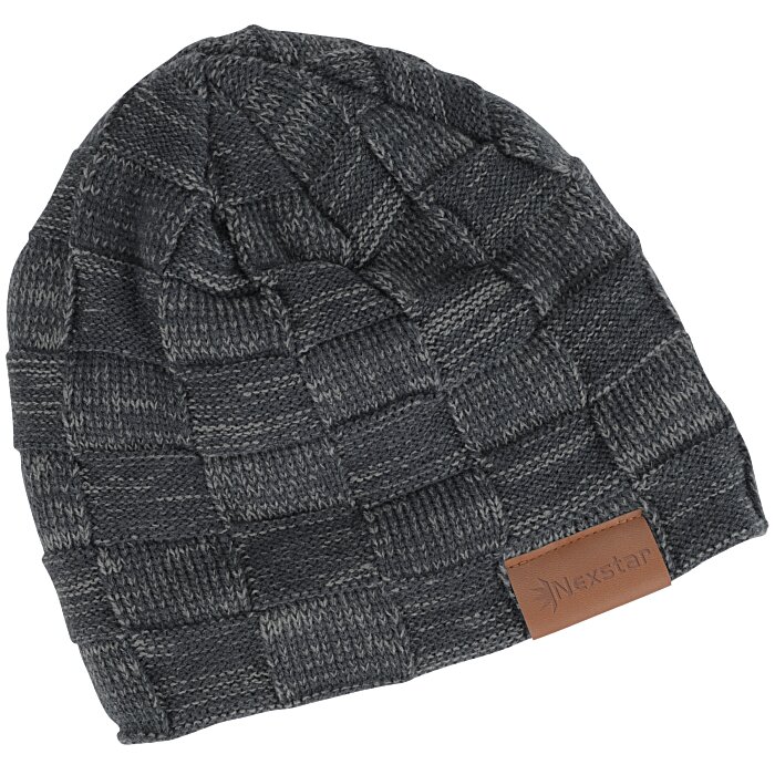 Custom Fuzzy Lined Heather Knit Beanie