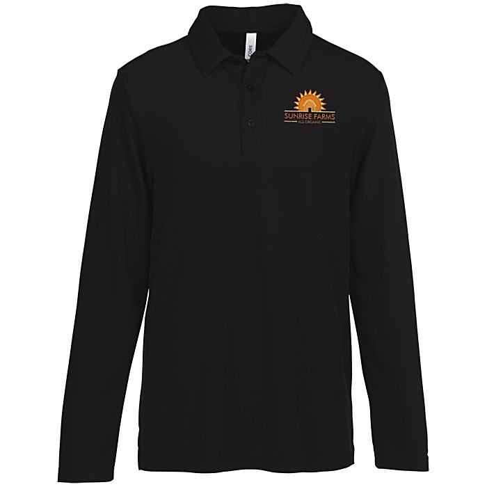Custom Fusion ChromaSoft Long Sleeve Pique Polo - Men's