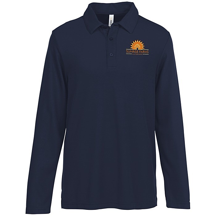 Custom Fusion ChromaSoft Long Sleeve Pique Polo - Men's