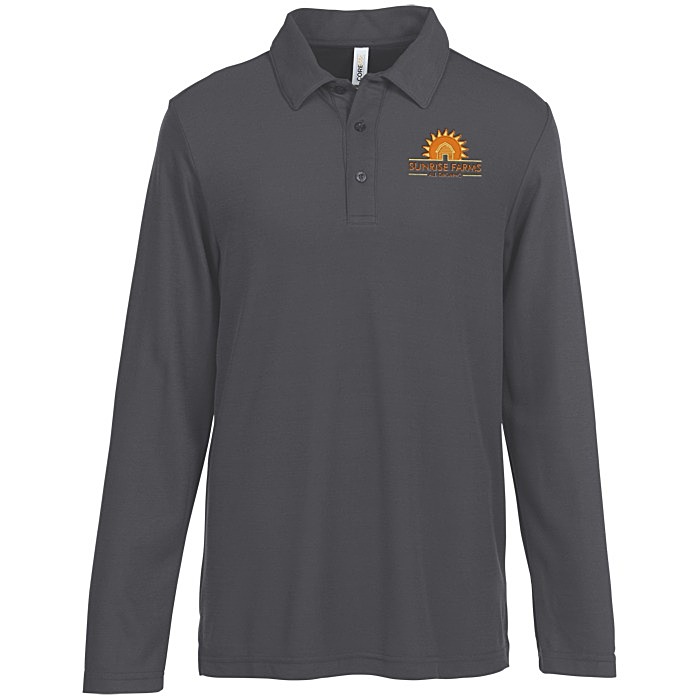 Custom Fusion ChromaSoft Long Sleeve Pique Polo - Men's