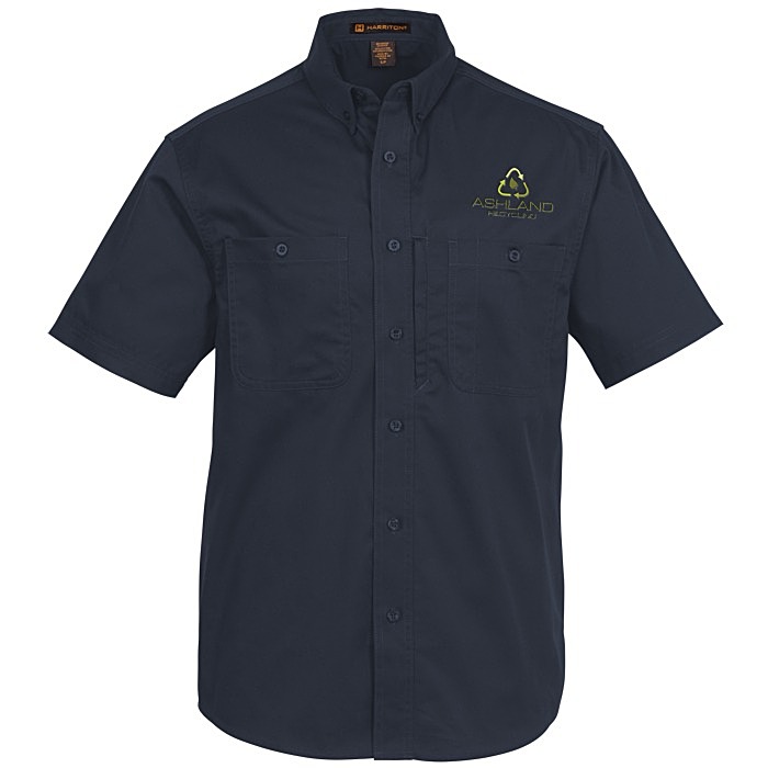 Custom Harriton Advantage IL Short Sleeve Work Shirt - Men's