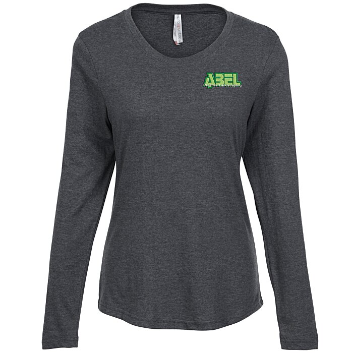 Custom Euro Spun Cotton LS T-Shirt - Ladies' - Embroidered