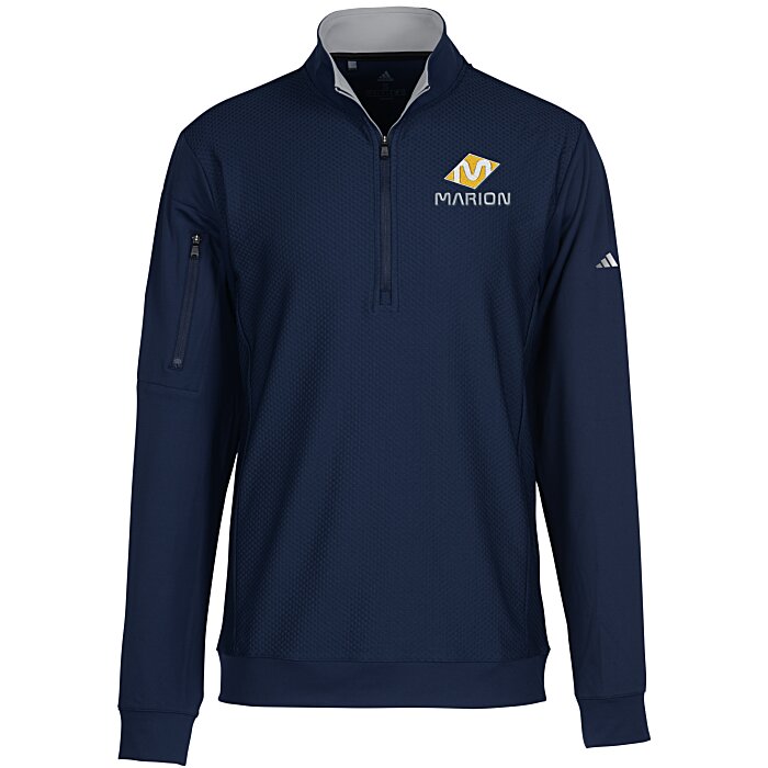 Custom adidas Performance Textured 1/4-Zip Pullover