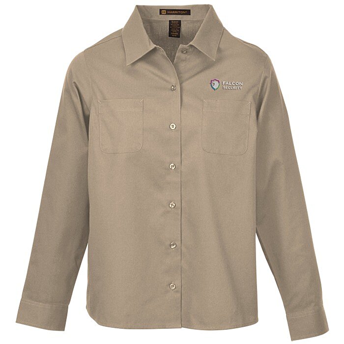 Custom Harriton Advantage IL Long Sleeve Work Shirt - Ladies'
