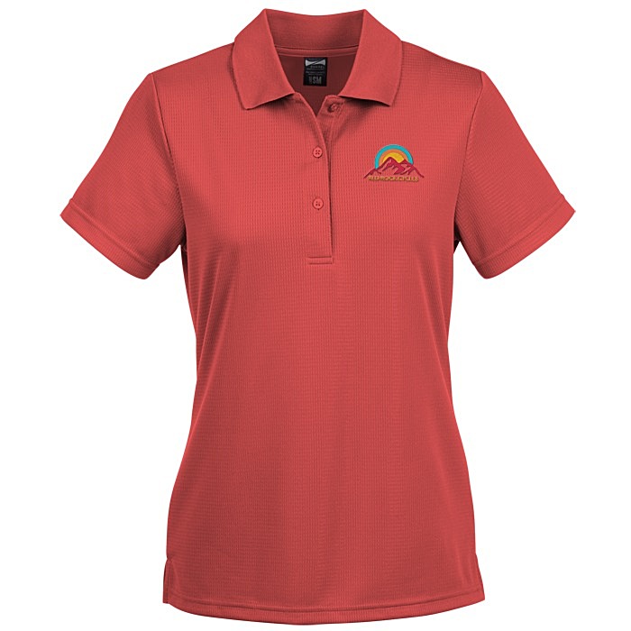 Custom Elm Vertical Dash Jacquard Stripe Polo - Ladies'