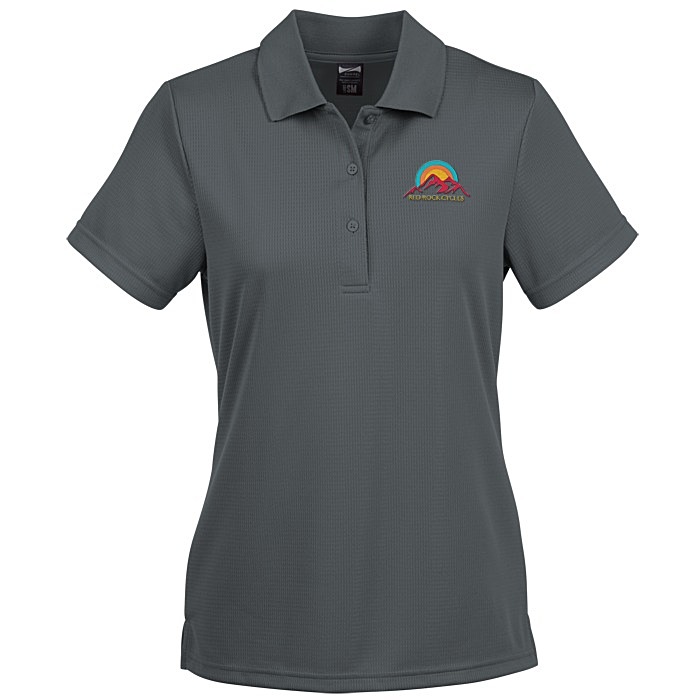 Custom Elm Vertical Dash Jacquard Stripe Polo - Ladies'
