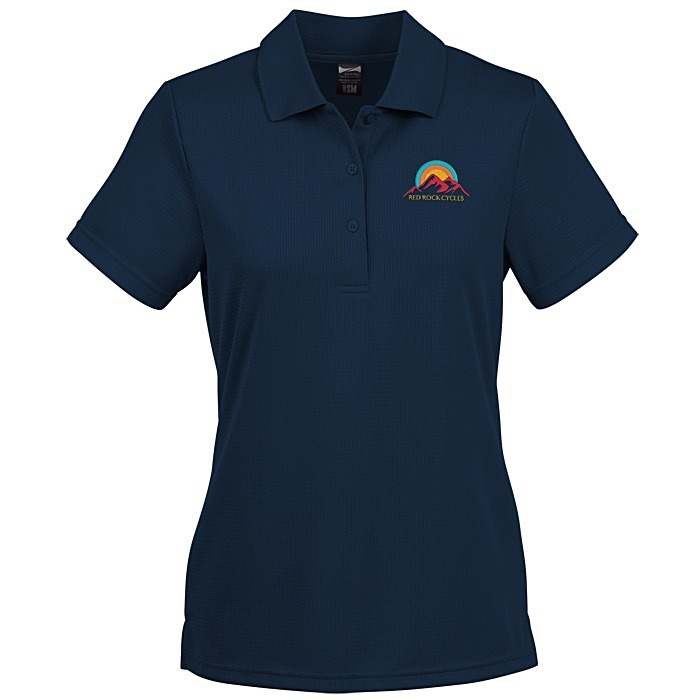 Custom Elm Vertical Dash Jacquard Stripe Polo - Ladies'