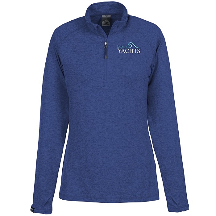 Custom Storm Creek Moss 1/4-Zip Pullover - Ladies'