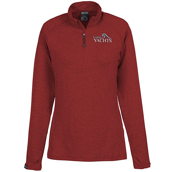 Custom Storm Creek Moss 1/4-Zip Pullover - Ladies'