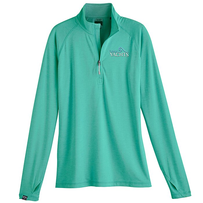 Custom Storm Creek Moss 1/4-Zip Pullover - Ladies'