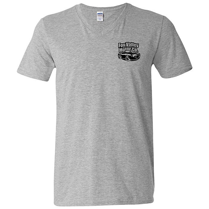 Custom Gildan Softstyle V-Neck T-Shirt - Men's - Screen