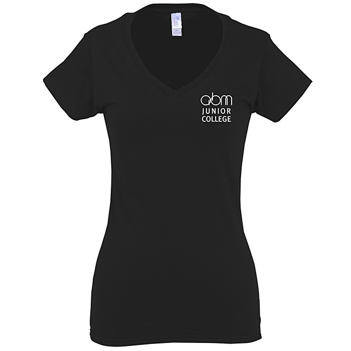 Custom Gildan Softstyle V-Neck T-Shirt - Ladies' - Screen