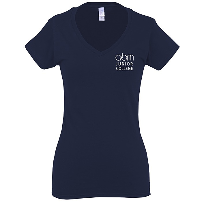 Custom Gildan Softstyle V-Neck T-Shirt - Ladies' - Screen