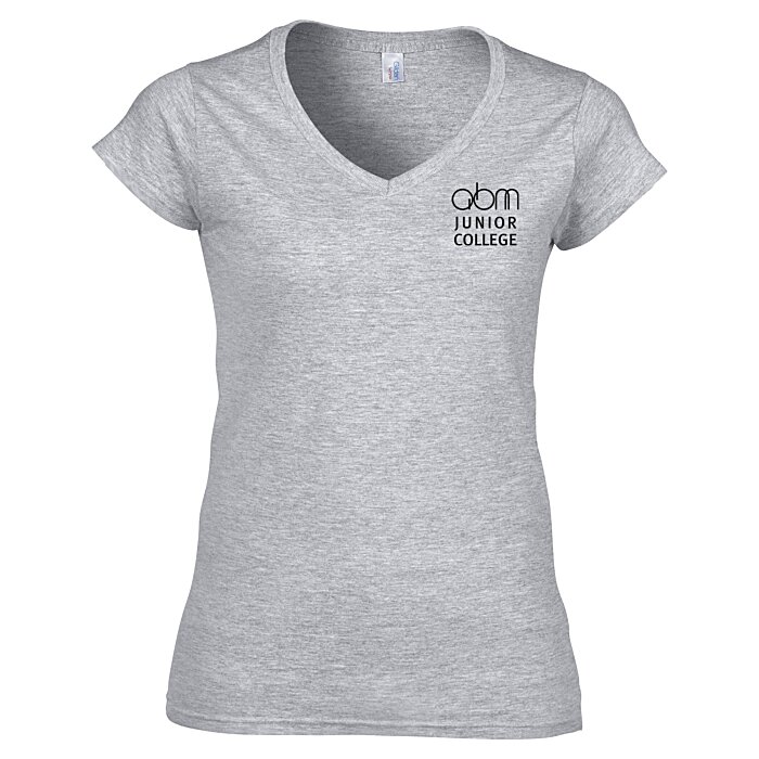 Custom Gildan Softstyle V-Neck T-Shirt - Ladies' - Screen
