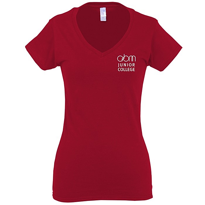 Custom Gildan Softstyle V-Neck T-Shirt - Ladies' - Screen