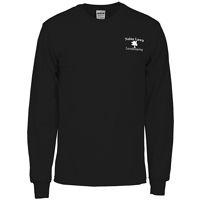Custom Gildan Ultra Cotton LS Pocket T-Shirt - Screen