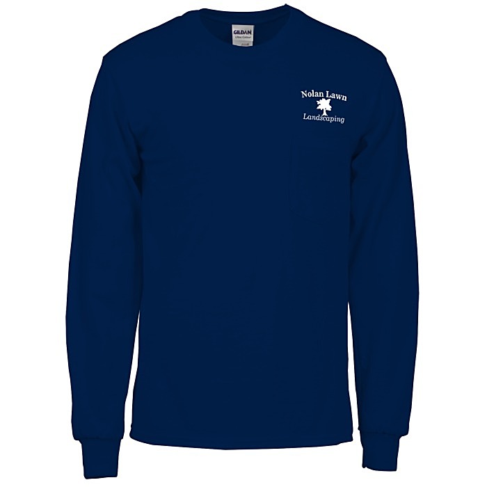 Custom Gildan Ultra Cotton LS Pocket T-Shirt - Screen