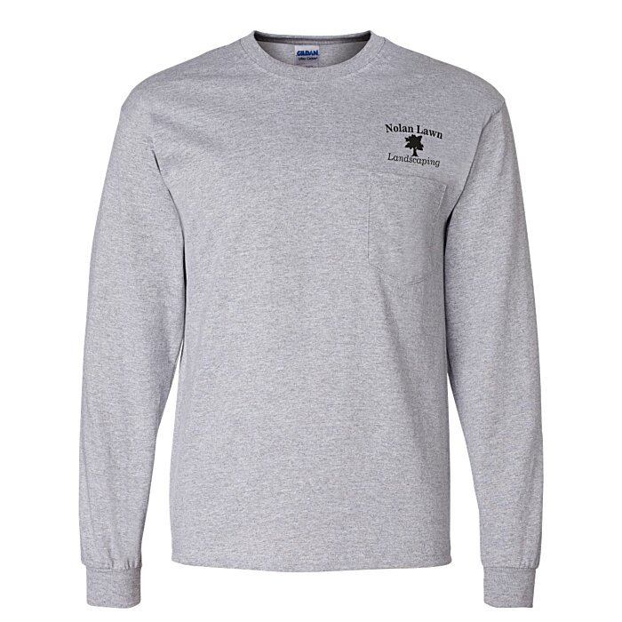 Custom Gildan Ultra Cotton LS Pocket T-Shirt - Screen