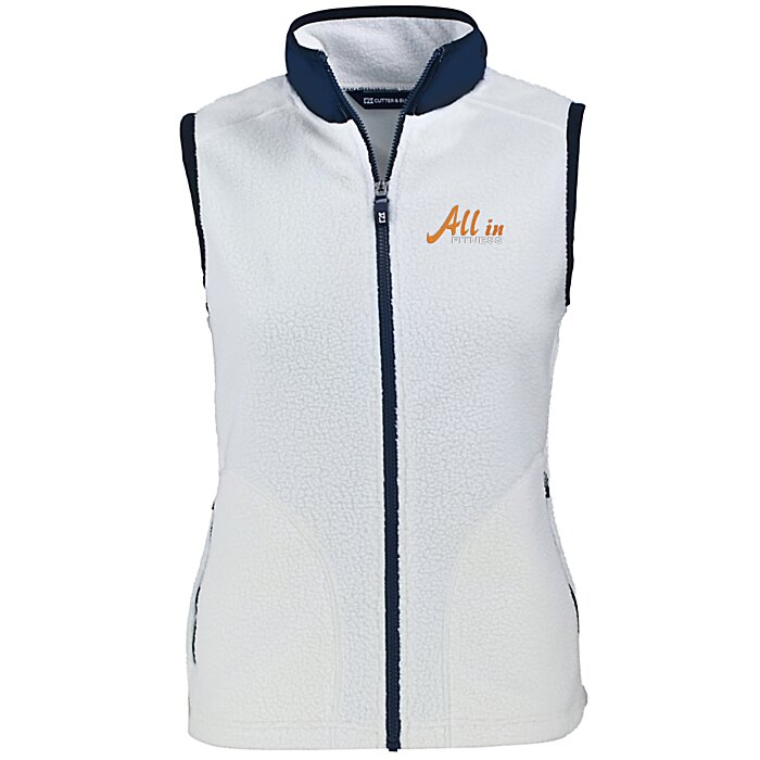 Custom Cutter & Buck Cascade Sherpa Fleece Vest - Ladies'