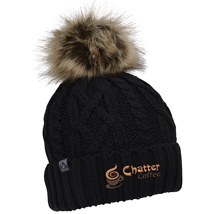 Custom Storm Creek Cable Knit Pom Beanie