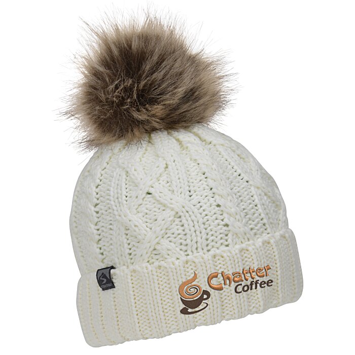 Custom Storm Creek Cable Knit Pom Beanie