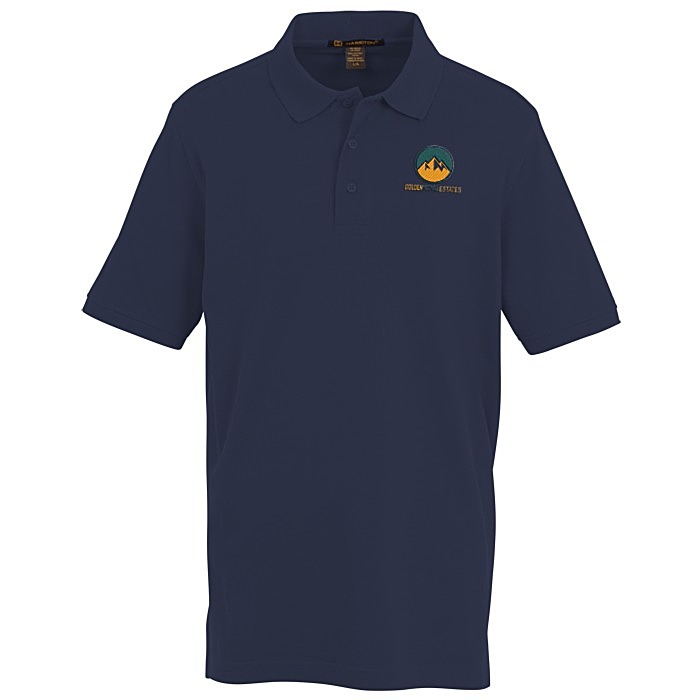 Custom Harriton Valiant Cotton Snag Protect Polo - Men's