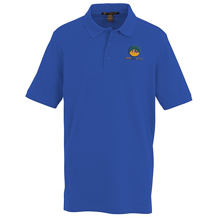 Custom Harriton Valiant Cotton Snag Protect Polo - Men's
