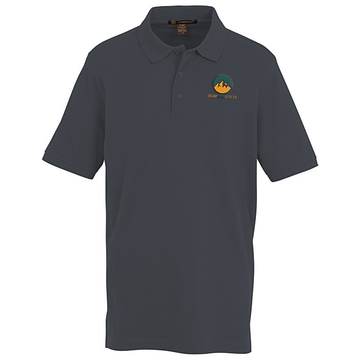 Custom Harriton Valiant Cotton Snag Protect Polo - Men's