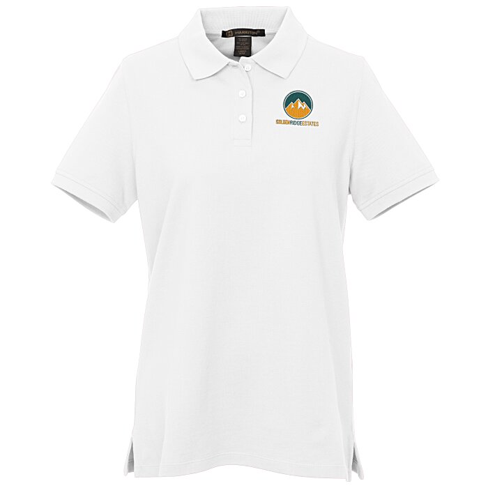 Custom Harriton Valiant Cotton Snag Protect Polo - Ladies'
