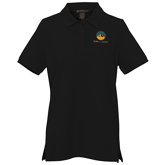Custom Harriton Valiant Cotton Snag Protect Polo - Ladies'
