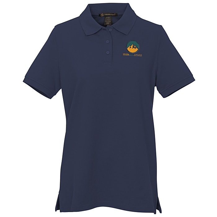 Custom Harriton Valiant Cotton Snag Protect Polo - Ladies'