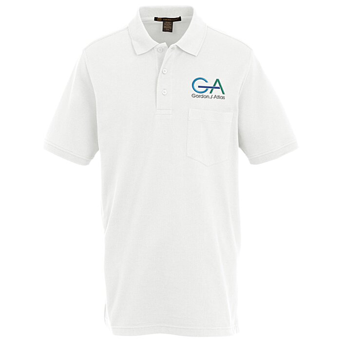 Custom Harriton Valiant Cotton Snag Protect Pocket Polo